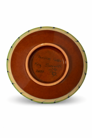 Selçuklu Stilize Hayat Ağacı ve Güvercinler Desenli Kase (22cm)