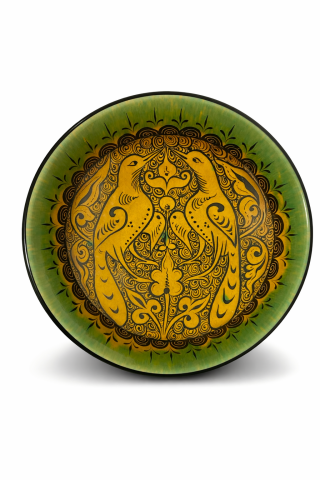 Selçuklu Stilize Hayat Ağacı ve Güvercinler Desenli Kase (22cm)