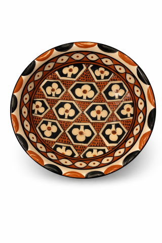 Selçuklu Yonca ve Geometrik Desenli Kase (22cm)