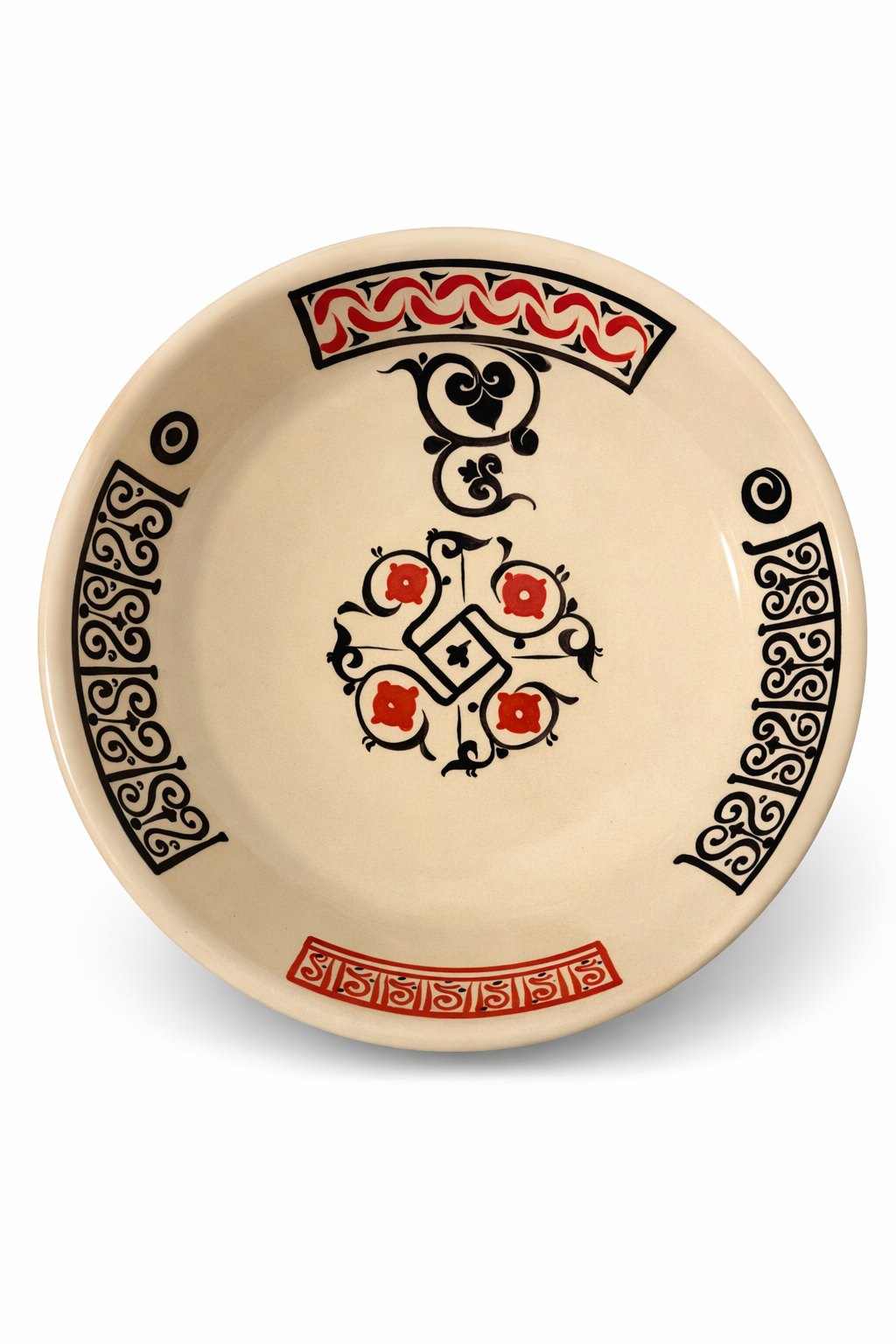 Stilize Çiçek Motifli ve Küfi Yazılı Selçuklu Tabak (22cm)