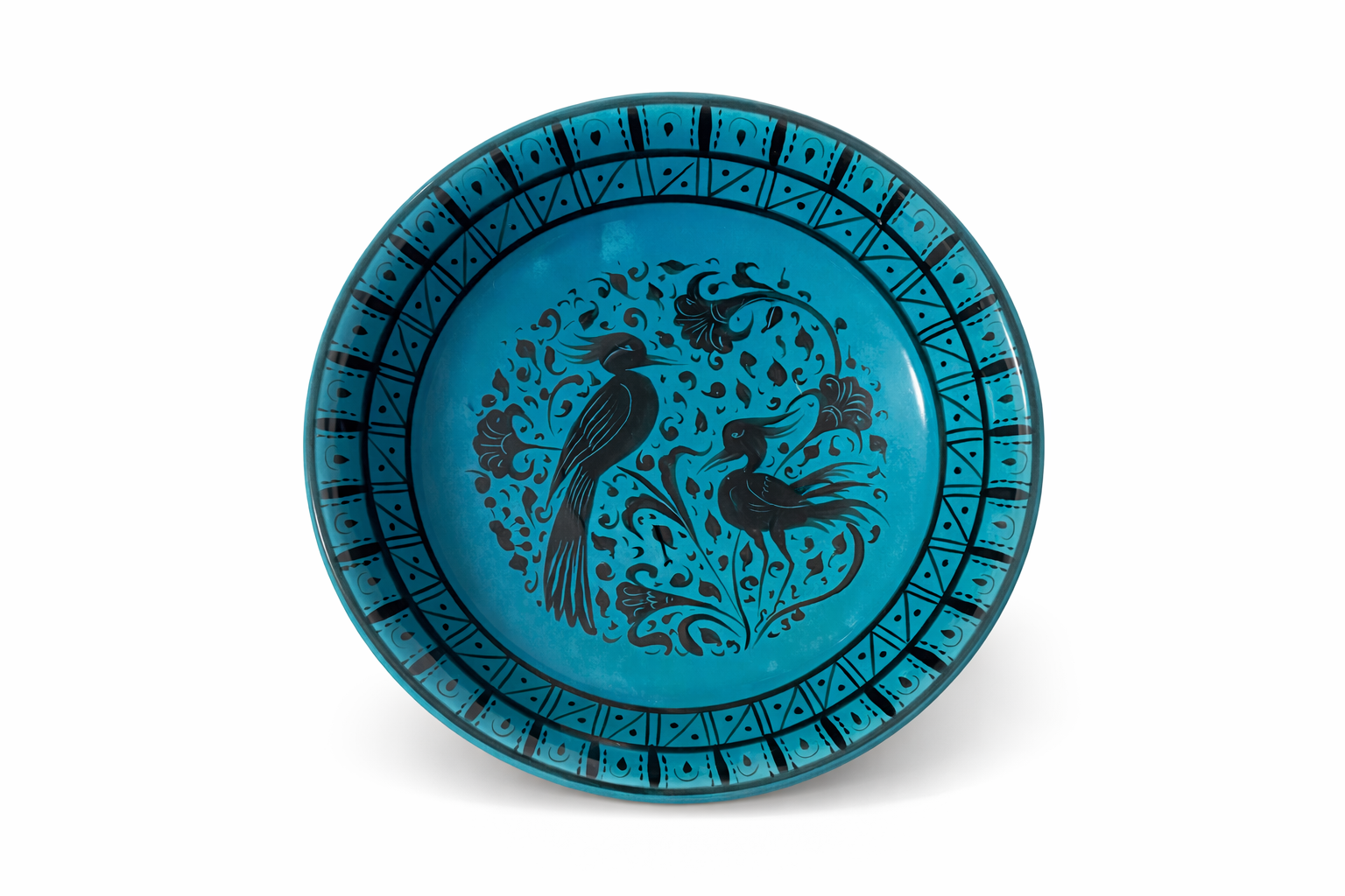 Ağaçkakan Motifli Selçuklu Turkuaz Tabak (22cm)