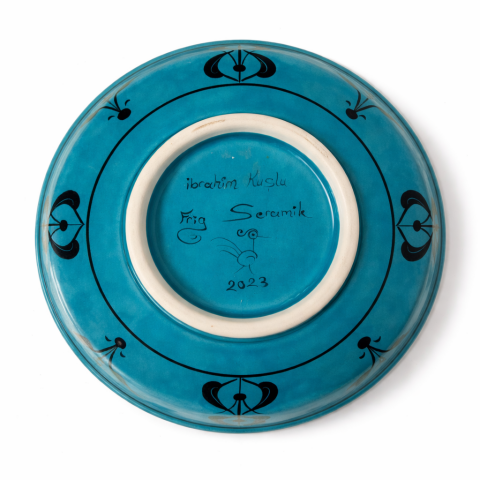 Ağaçkakan Motifli Selçuklu Turkuaz Tabak (22cm)