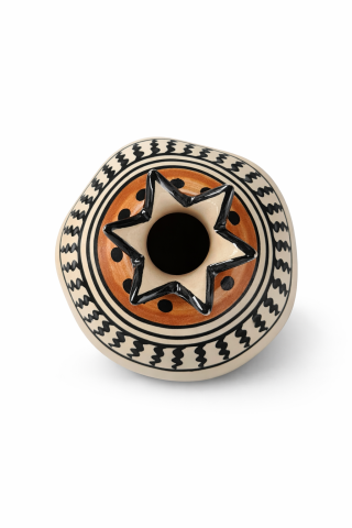 Selçuklu Stilize Kuş Desenli Dekoratif Nar Obje (12 cm)