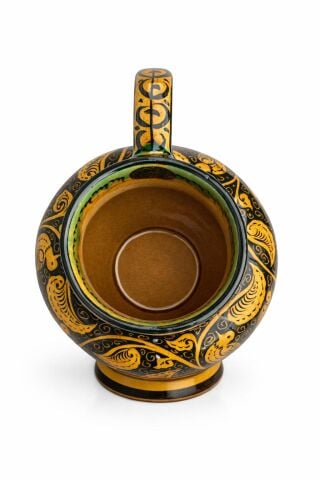 Selçuklu Stilize Doğa ve Kuş Desenli Sarı Maşrapa