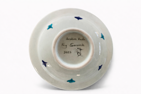 Selçuklu Stilize Aslan ve Doğa Motifli  Kase 19cm