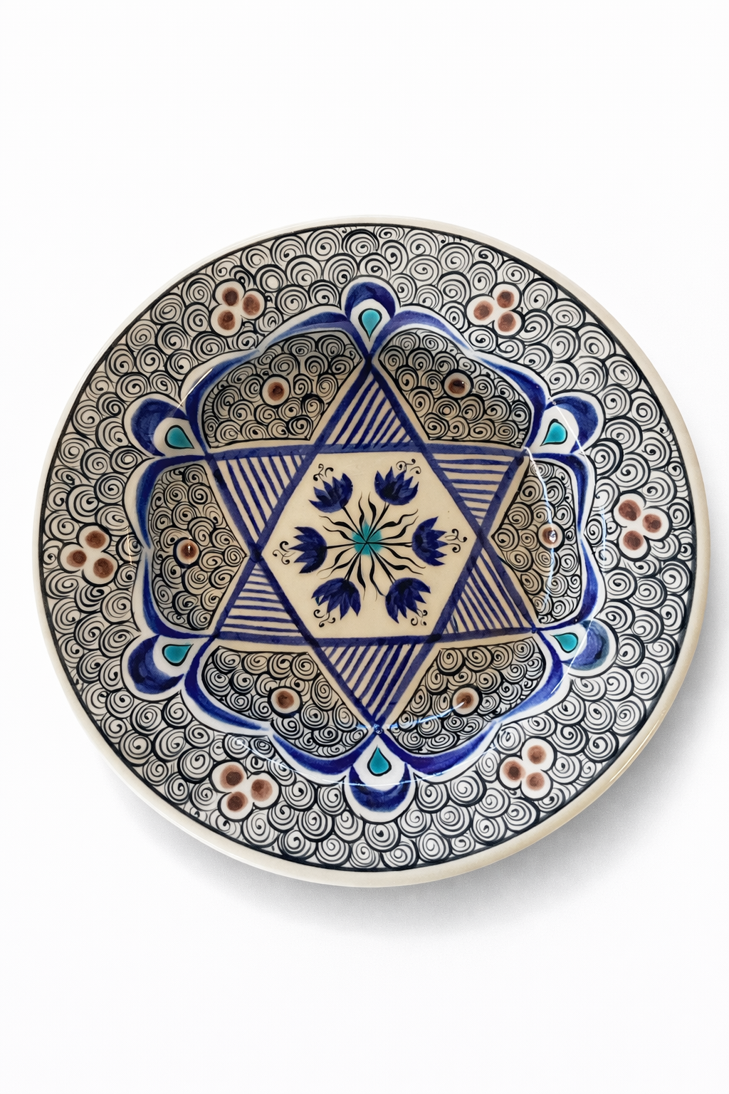 Selçuklu Stilize Çiçek ve Geometrik Motifli  Kase 19cm