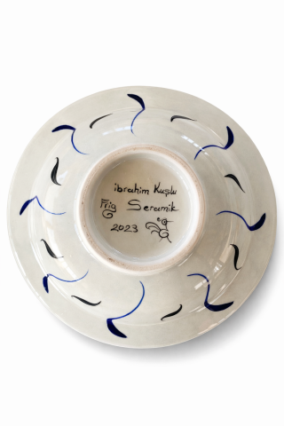 Selçuklu Stilize Güvercin Desenli Kase 19 cm