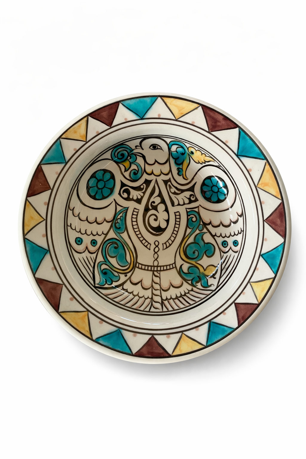 Selçuklu Stilize Kartal Motifli Kase 19 cm