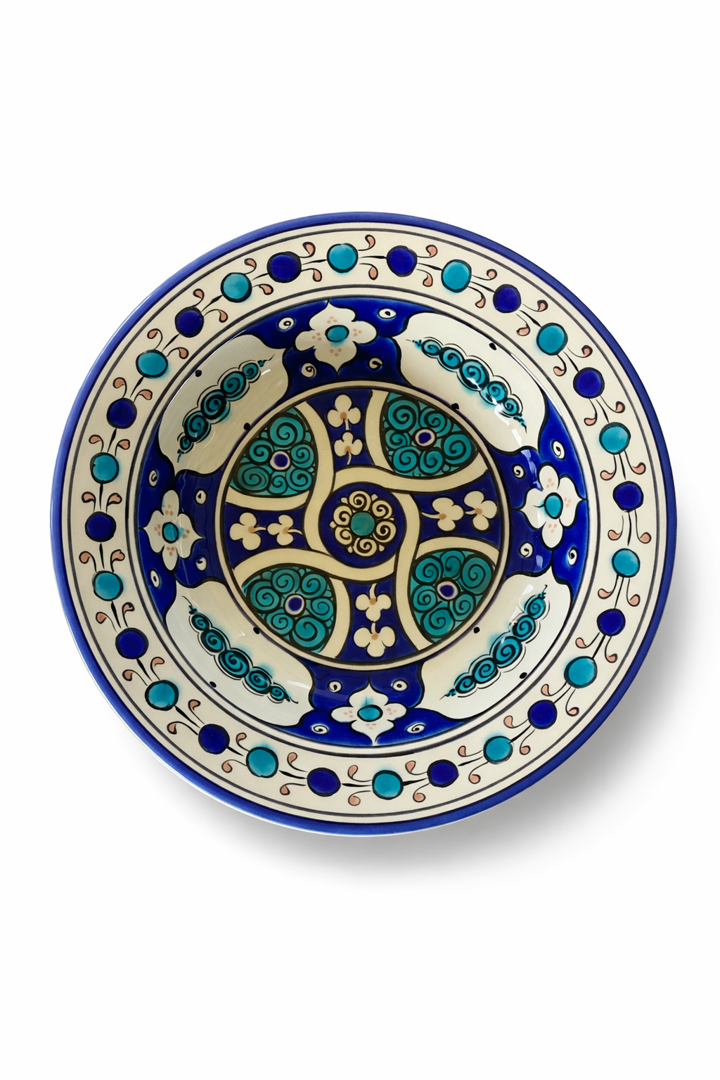 Selçuklu Stilize Çiçek Motifli Kase 19 cm