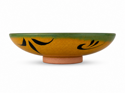 Selçuklu Keçi Desenli Kenarsız Tabak (19cm)